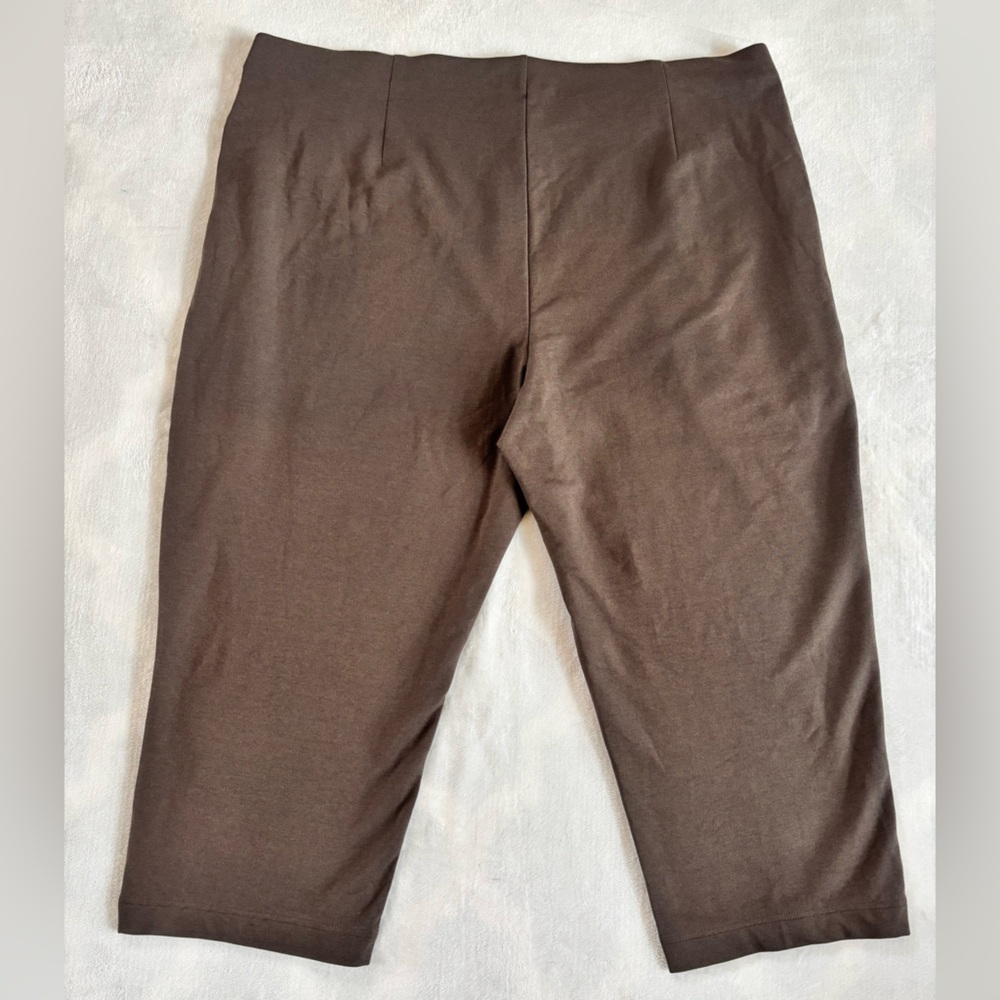 NWT Pure Jill Slim Leg Cropped Pants Brown High Rise Size 3X(US 24) Pull On - Picture 3 of 10